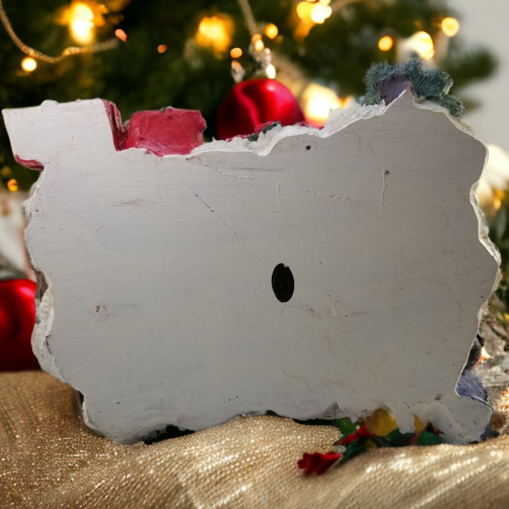 Santa in a Red Sleight Bed Resin Holiday Décor with Elves, Presents, And Toys - Picture 15 of 15